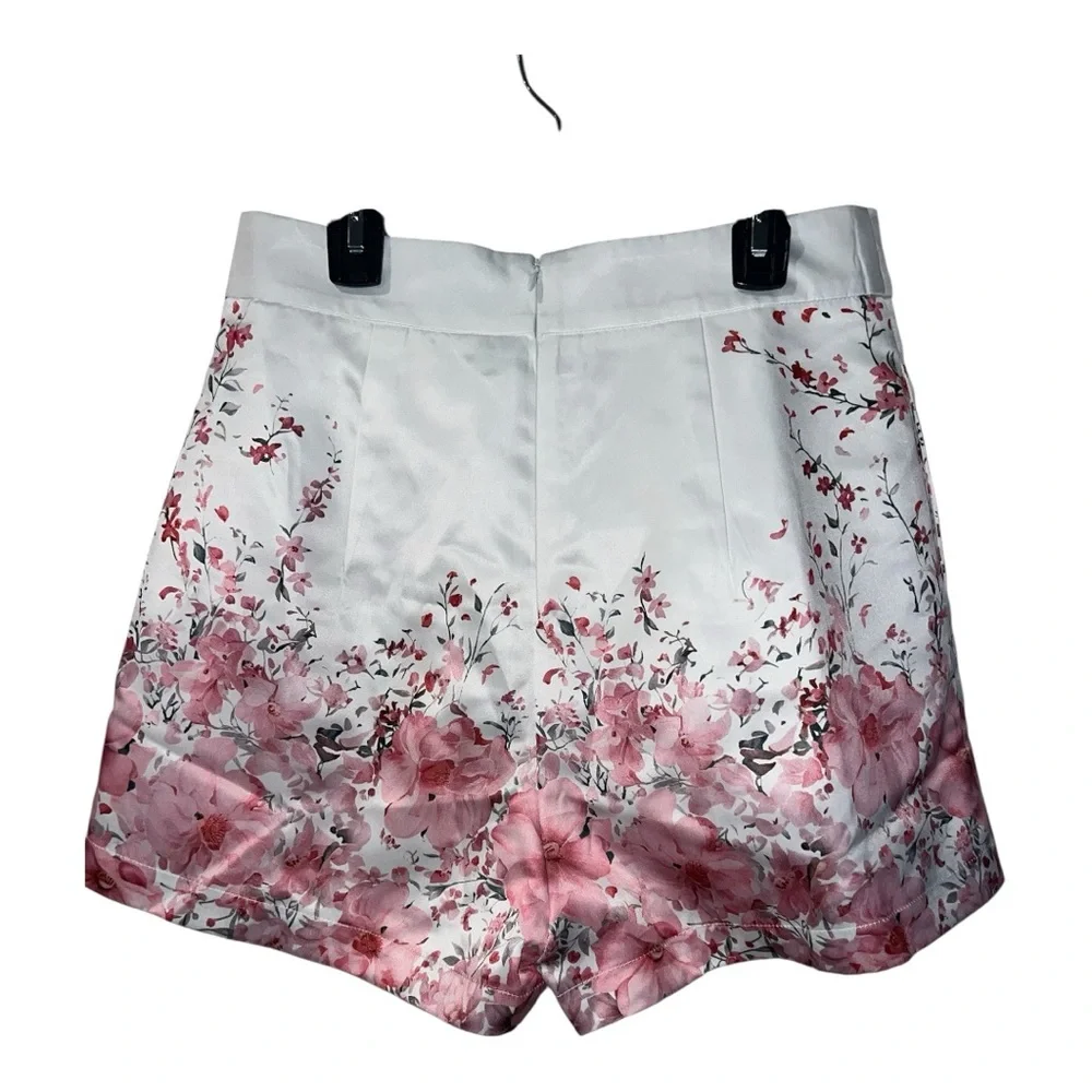 COMMENSE Floral Print Pleated Shorts Set Without Belt COLOR - Pink, NWT - Picture 10 of 12
